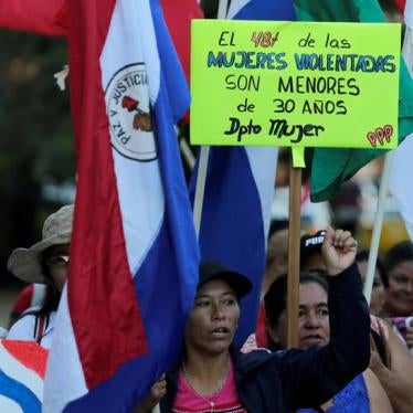 Paraguayan social activists protest in front of the Health Ministry to demand the end of violence against women and better health care for women, as the world celebrates "International Women's Day" in Asuncion, Paraguay, March 8, 2017. 