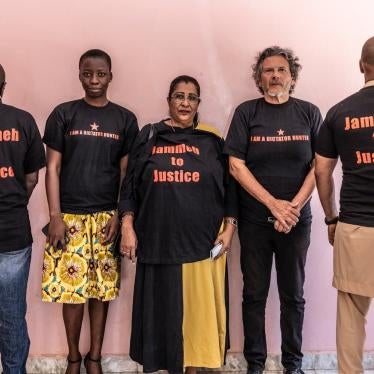 Reed Brody (2d from R) with some of Jammeh's victims in Banjul in May 2021.