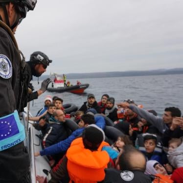 A Portuguese vessel in a Frontex operation in Lesbos, Greece, 2016.