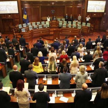 A general view of Kosovo's parliament, Kosovo March 22, 2021. ©  REUTERS/Laura Hasani