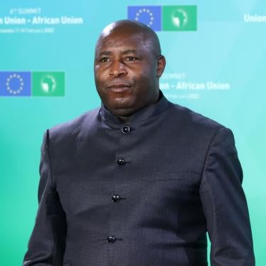 Burundi's president Evariste Ndayishimiye at the European Union-Africa Union Summit in Brussels, Belgium, on Feb. 17, 2022. 