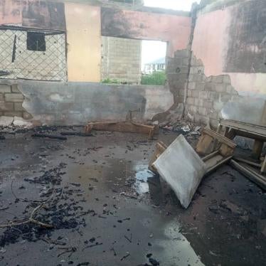 A burned-out classroom in the government primary school in Molyko, Buea, South-West Cameroon, destroyed by suspected separatist fighters on February 7, 2022.