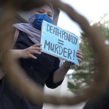 An activist during a protest against the death penalty in Kuala Lumpur, Malaysia.