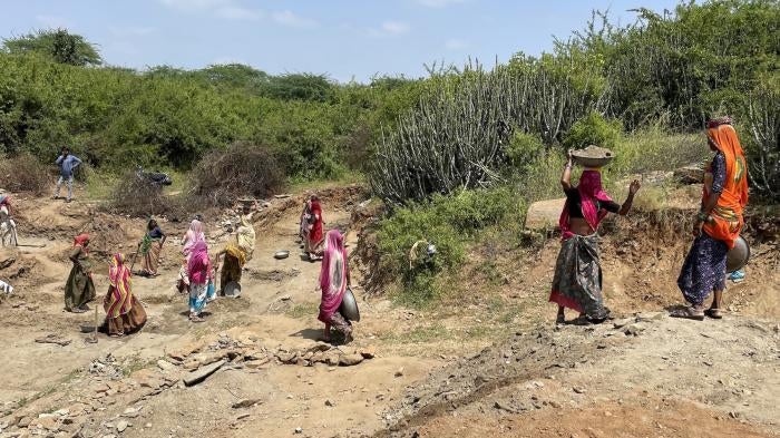 Women working at an outdoor job site