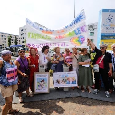 Protest by the Rainbow Families at the Court of Padua, Padua, Italy, June 23, 2023.