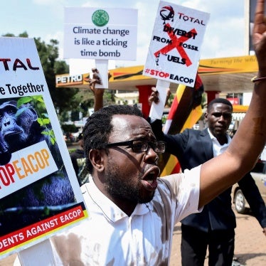 A Ugandan activist participates in a demonstration over proposed plans by Total Energies and the Ugandan government to build the East African Crude Oil Pipeline (EACOP), in Kampala, Uganda September 15, 2023. REUTERS / Abubaker Lubowa