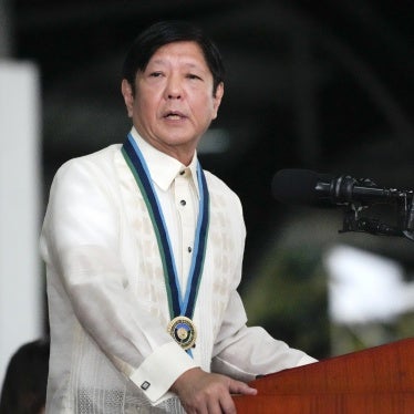 Philippines President Ferdinand Marcos Jr. delivers a speech at Camp Aguinaldo military headquarters in Quezon City, December 21, 2023. 