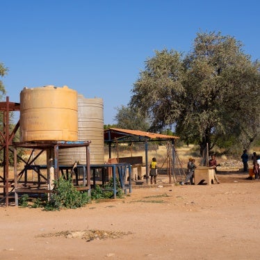 Children collecting water in Cunene province, Oncocua, Angola, July 14, 2018.