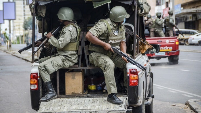 Police deploy amid opposition protests in Maputo, Mozambique