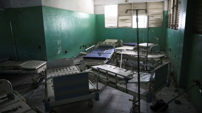 The emergency room of the General Hospital is empty during a visit by then-Haitian Prime Minister Garry Conille in Port-au-Prince, Haiti