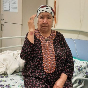 Human rights defender Soltan Achilova, forcibly held in an infectious disease hospital in Ashgabat, Turkmenistan. November 20, 2024. 